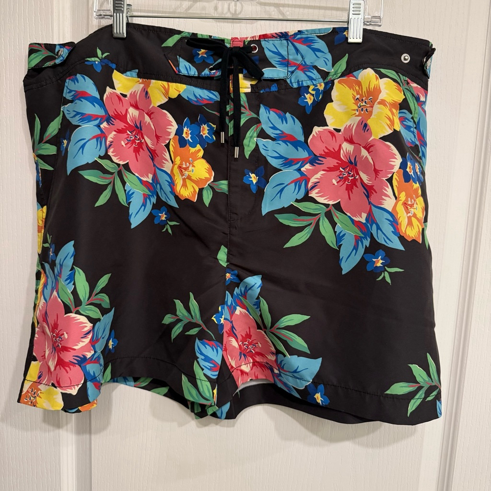 Women's Lauren Ralph Lauren Floral Swim Shorts Size 18W Black